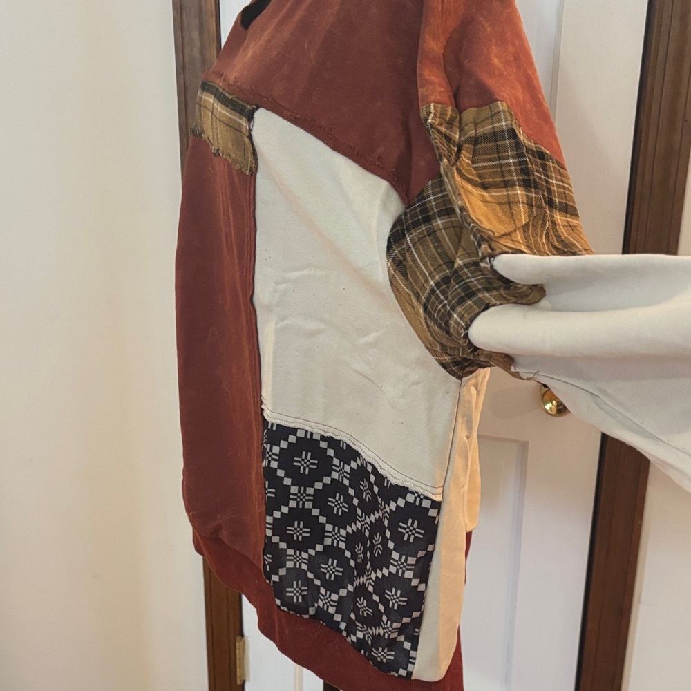 Gilded Intent Patchwork Women’s Pullover - Multic… - image 6